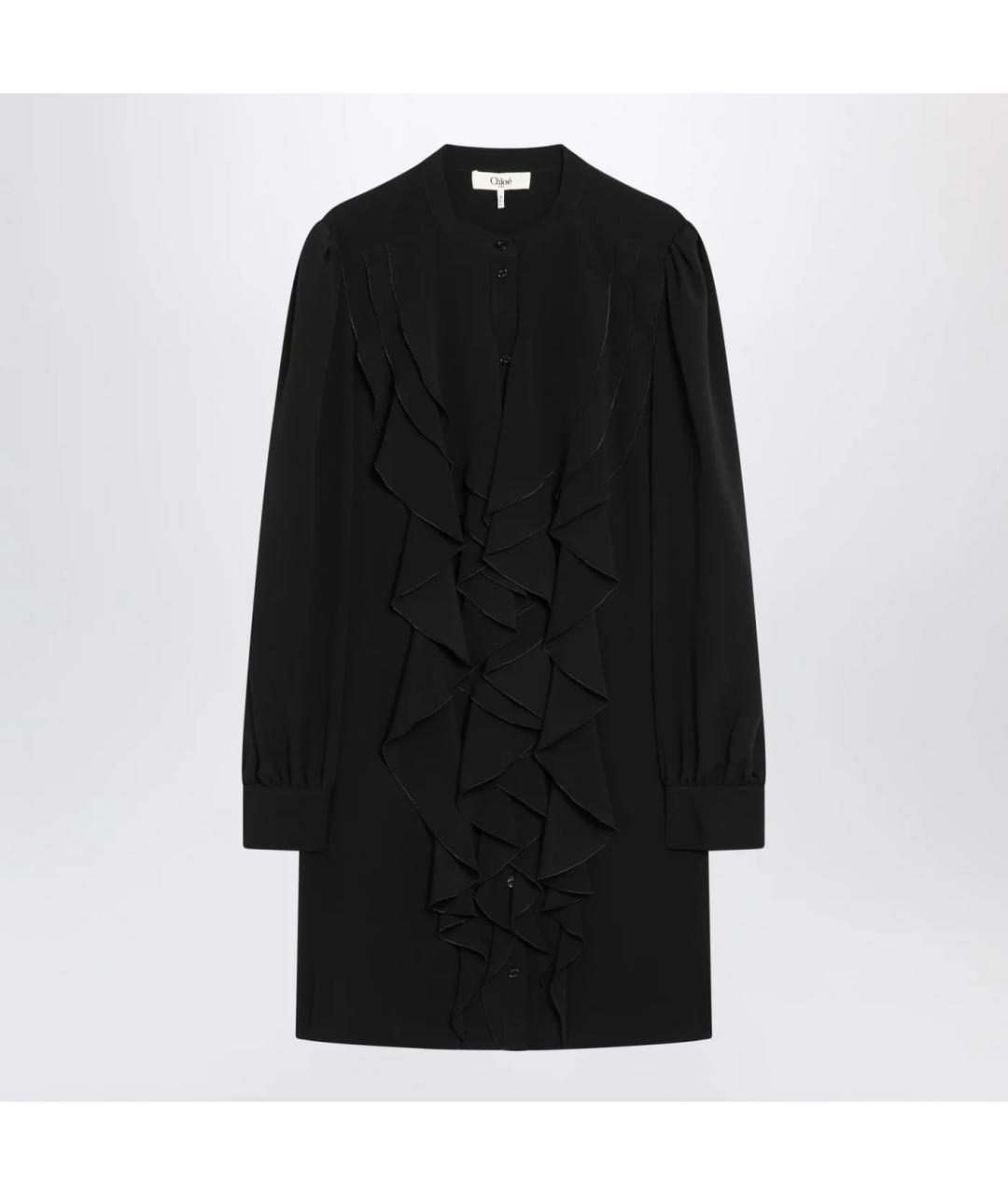 CHLOE Черное шелковое повседневное платье, фото 3