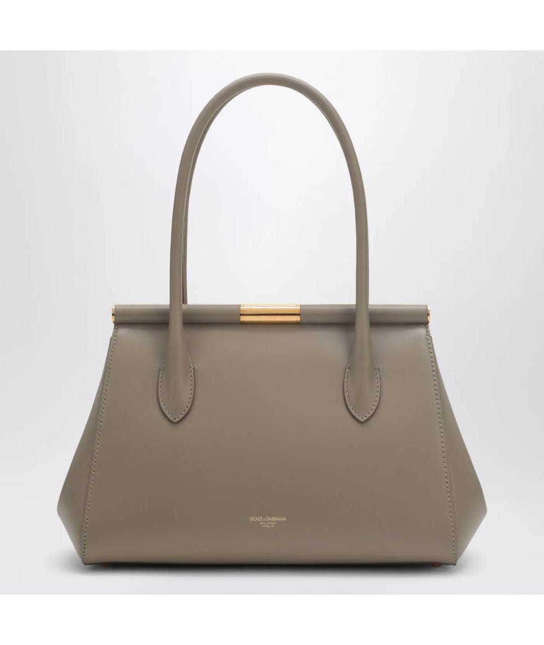 DOLCE&GABBANA Бежевая кожаная сумка тоут, фото 2