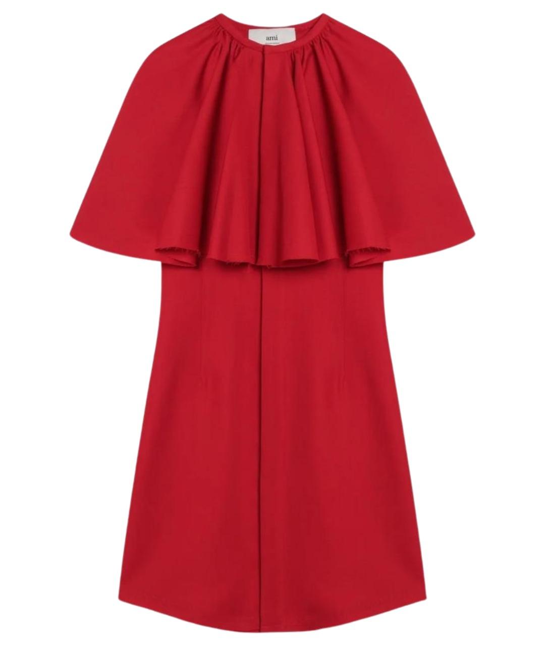 Ami Paris Красное шерстяное коктейльное платье, фото 1