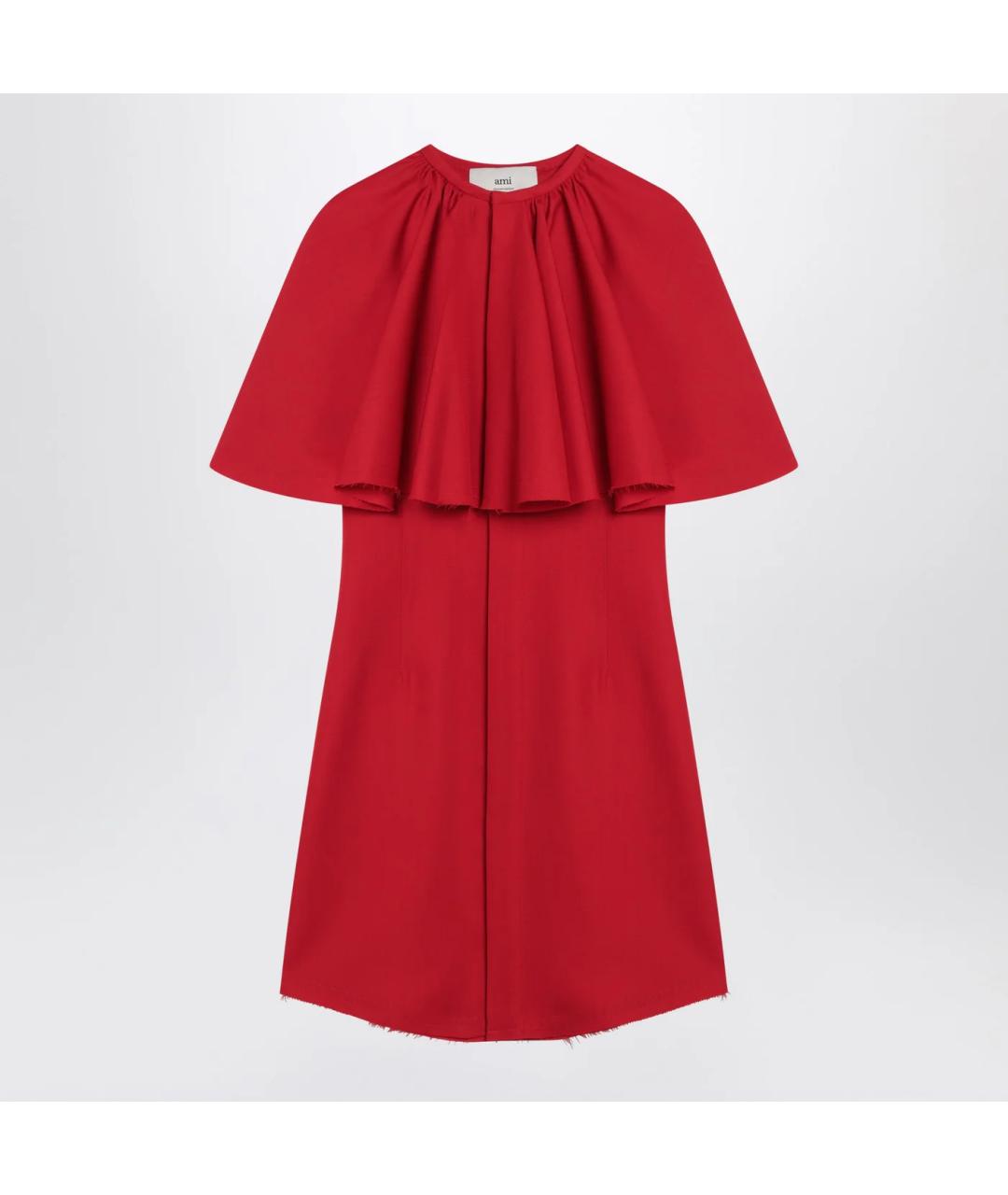 Ami Paris Красное шерстяное коктейльное платье, фото 3