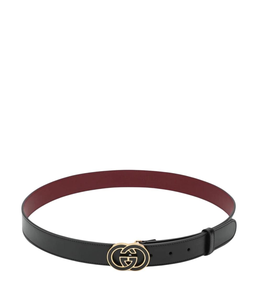 GUCCI Черный кожаный ремень, фото 1