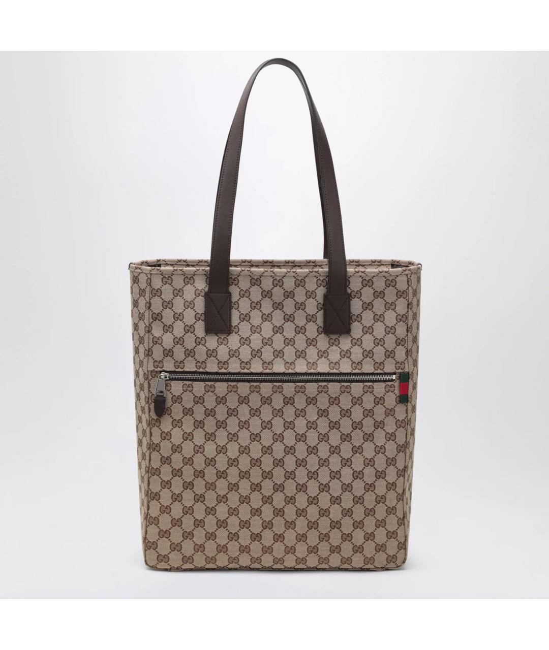 GUCCI Бежевая тканевая сумка тоут, фото 3