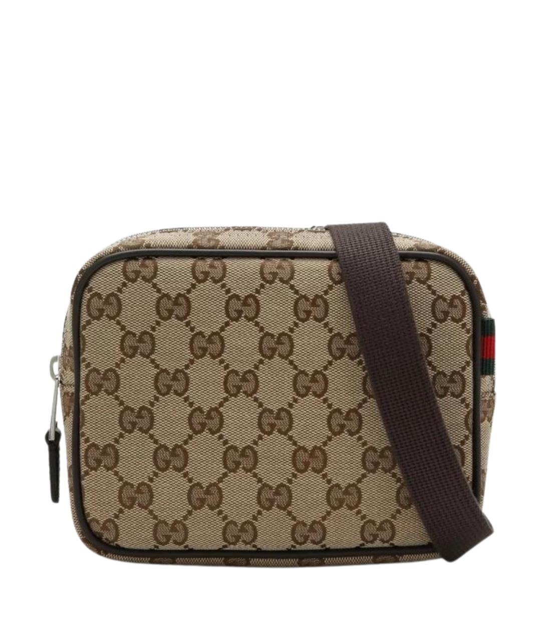 GUCCI Бежевая тканевая сумка на плечо, фото 1