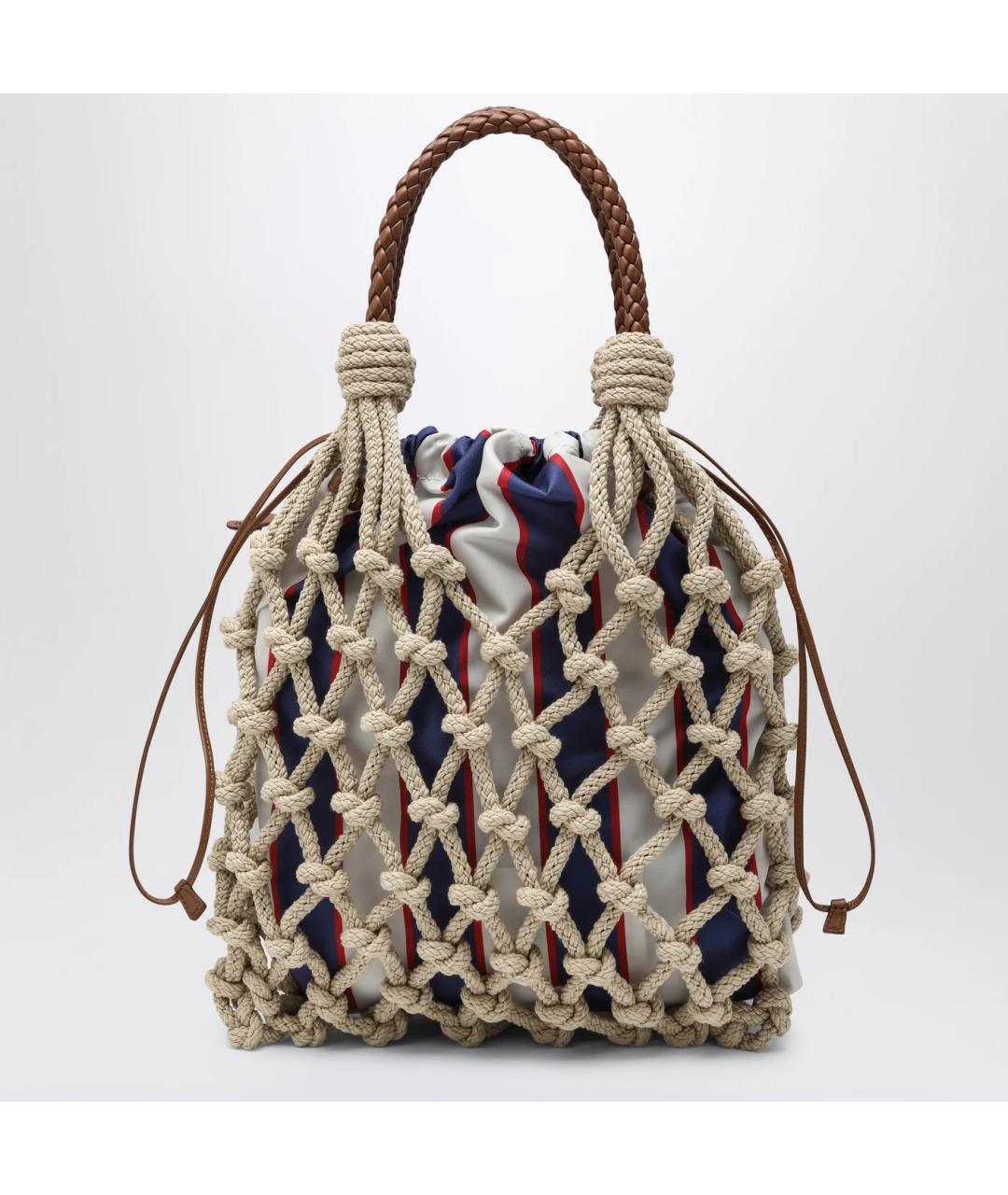 PRADA Бежевая пелетеная сумка с короткими ручками, фото 2