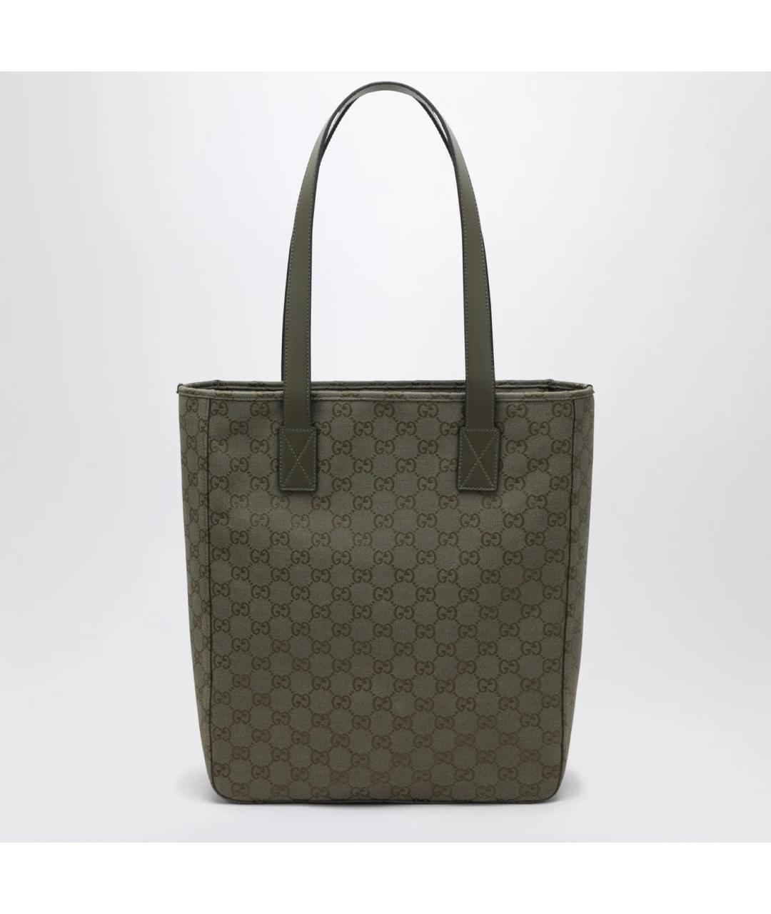 GUCCI Зеленая тканевая сумка тоут, фото 2