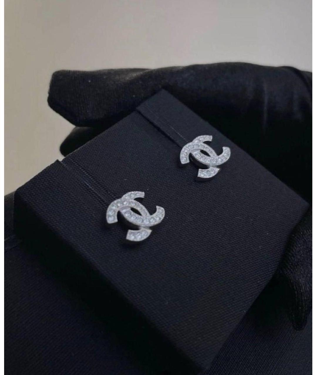 CHANEL Серебряные металлические серьги, фото 2