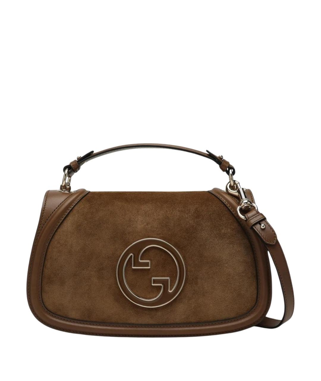 GUCCI Коричневая замшевая сумка через плечо, фото 1