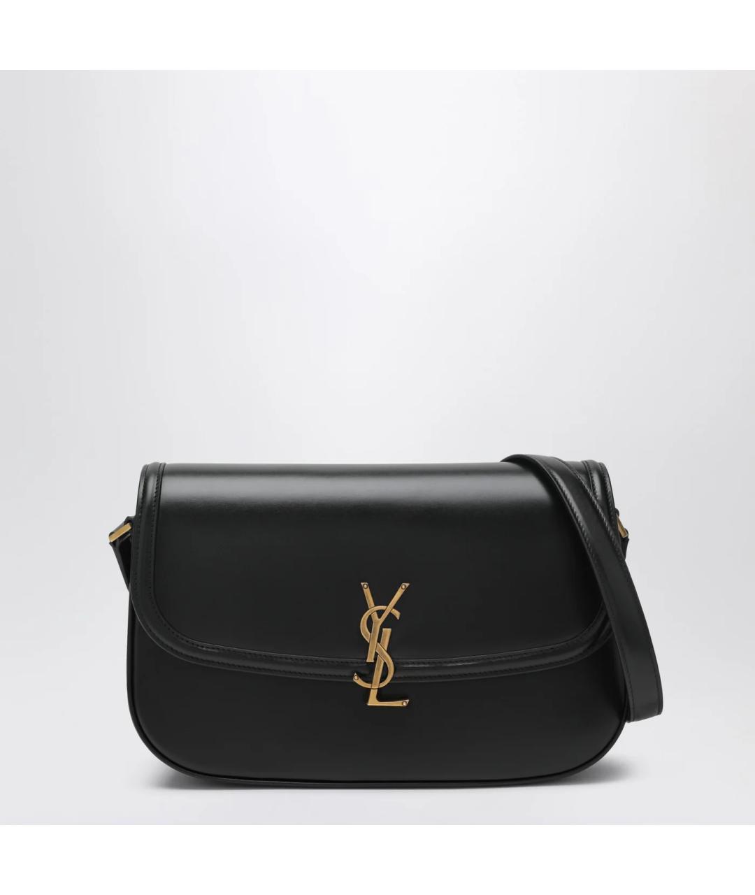 SAINT LAURENT Черная кожаная сумка через плечо, фото 3