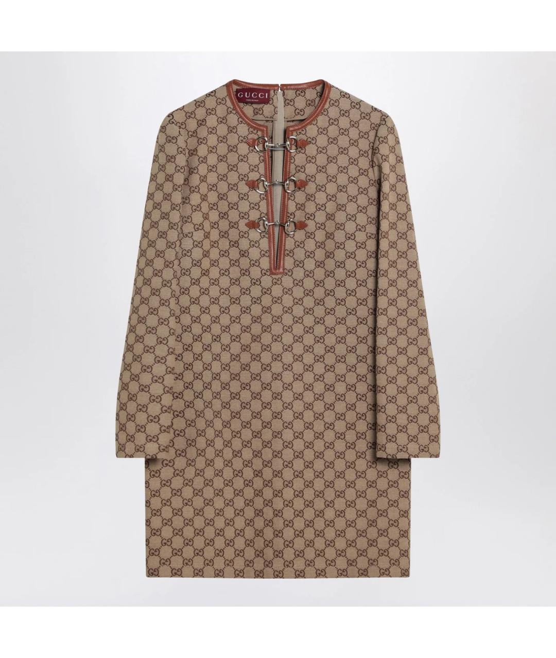 GUCCI Коричневое хлопковое повседневное платье, фото 3