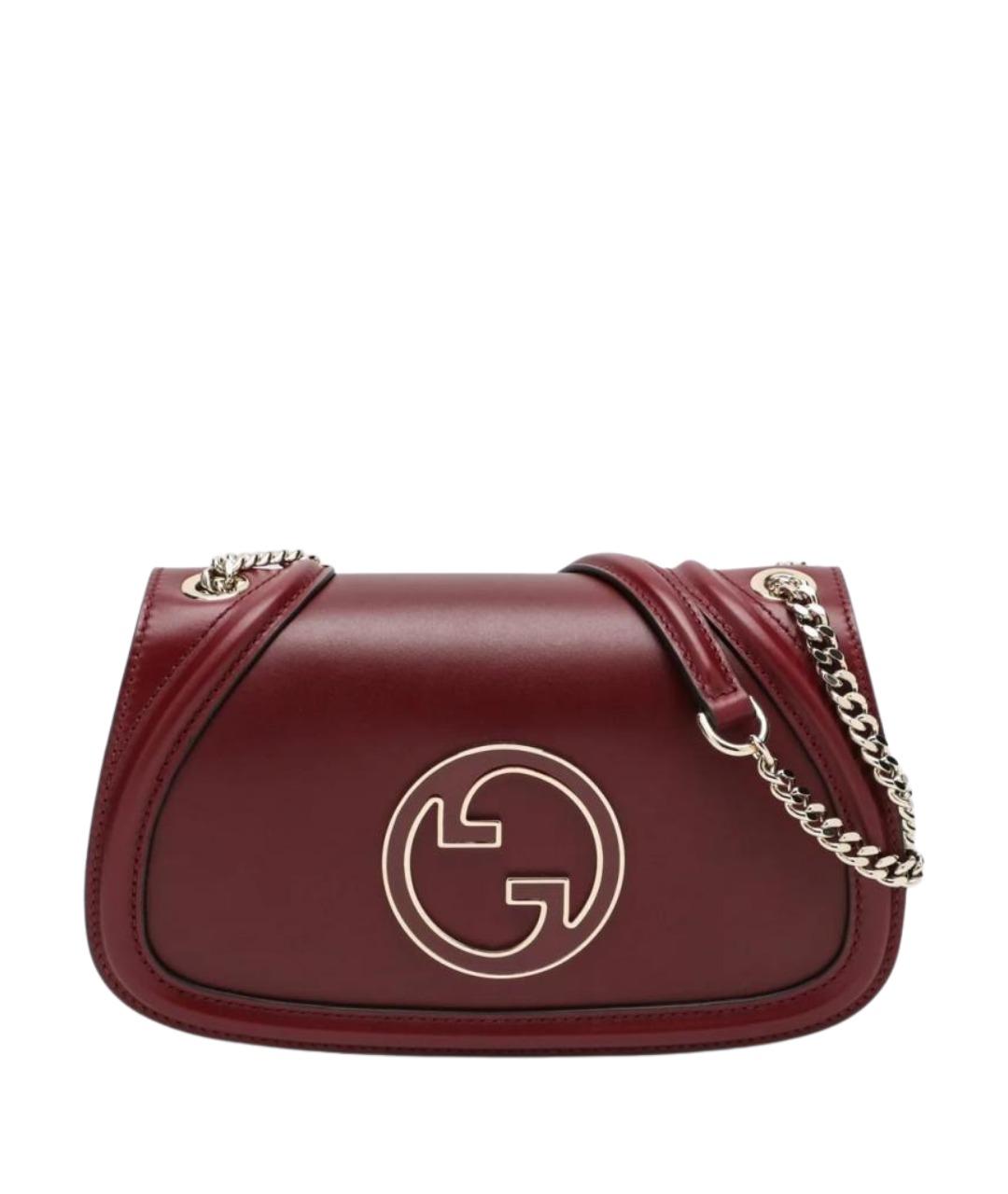 GUCCI Бордовая кожаная сумка через плечо, фото 1