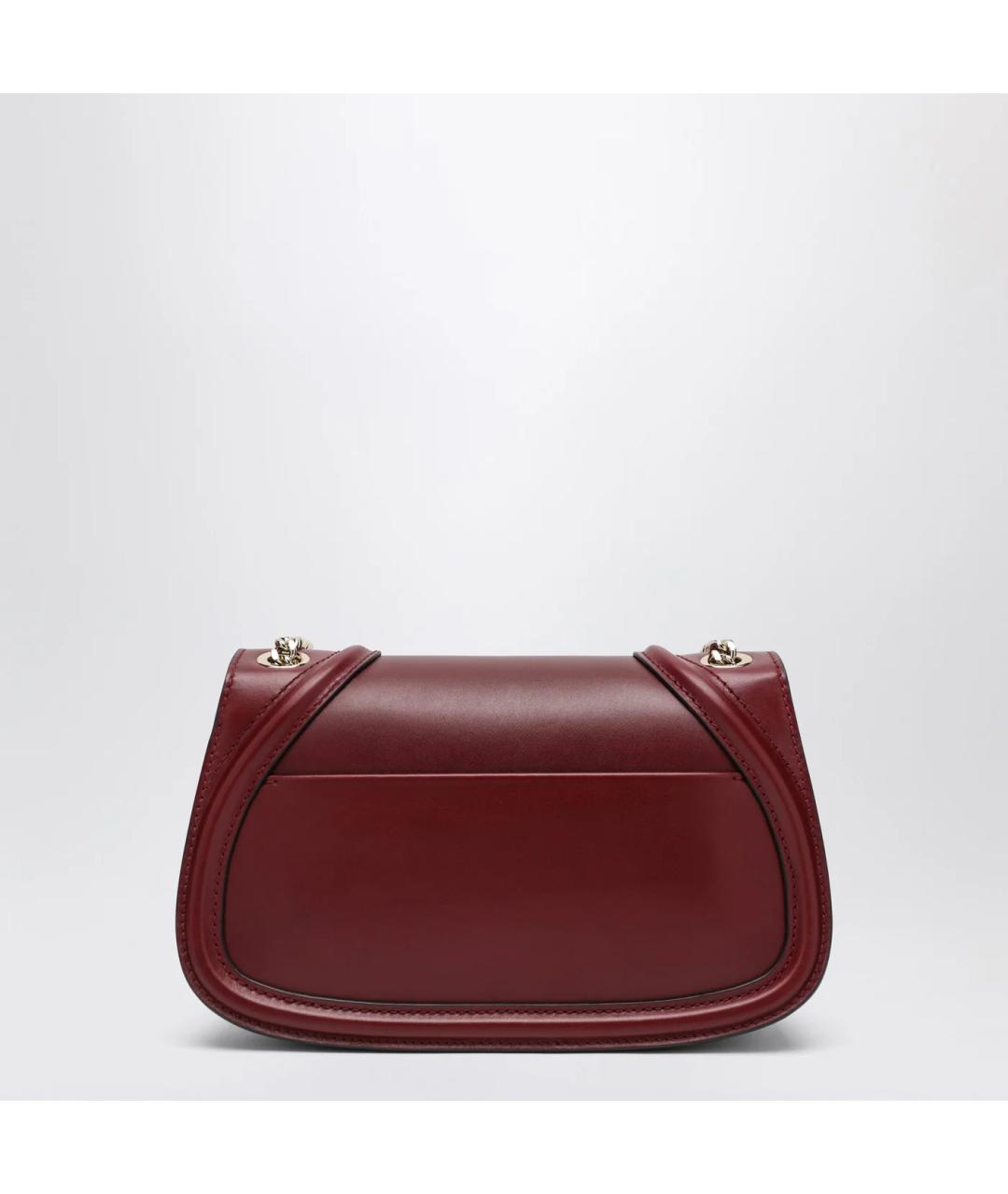 GUCCI Бордовая кожаная сумка через плечо, фото 2