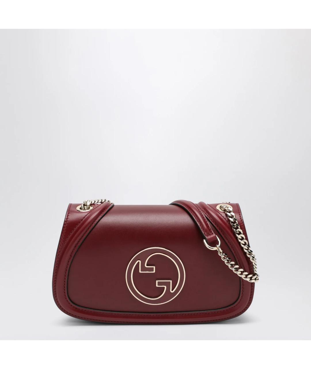GUCCI Бордовая кожаная сумка через плечо, фото 3