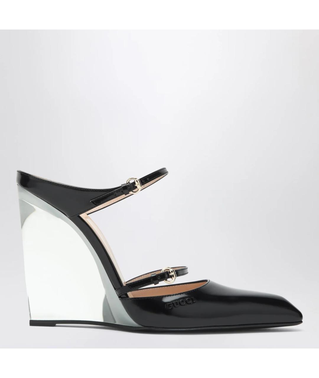 GUCCI Черные мюли из лакированной кожи, фото 3