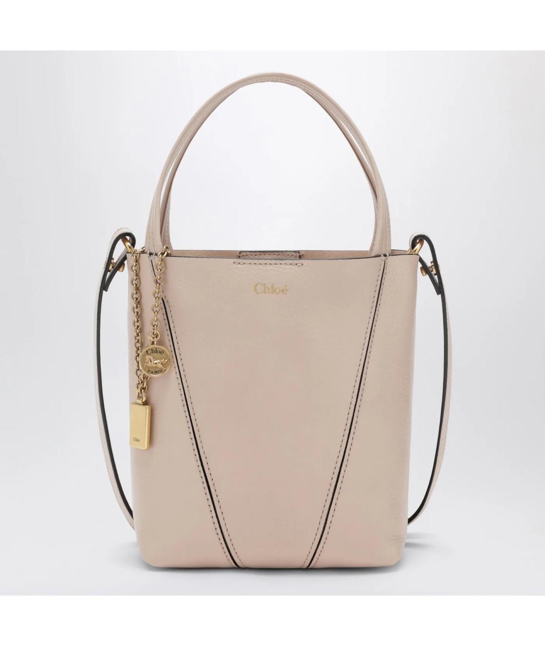 CHLOE Розовая кожаная сумка тоут, фото 3