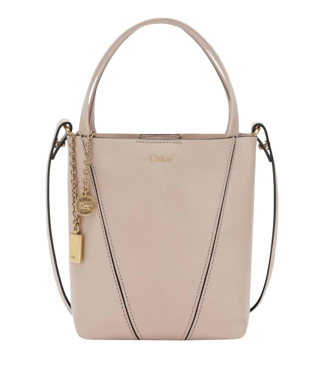 CHLOE Розовая кожаная сумка тоут, фото 1