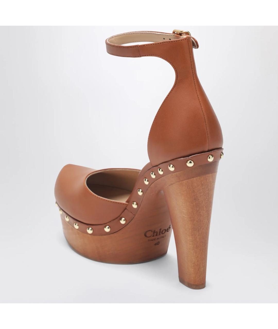 CHLOE Коричневые кожаные туфли, фото 2