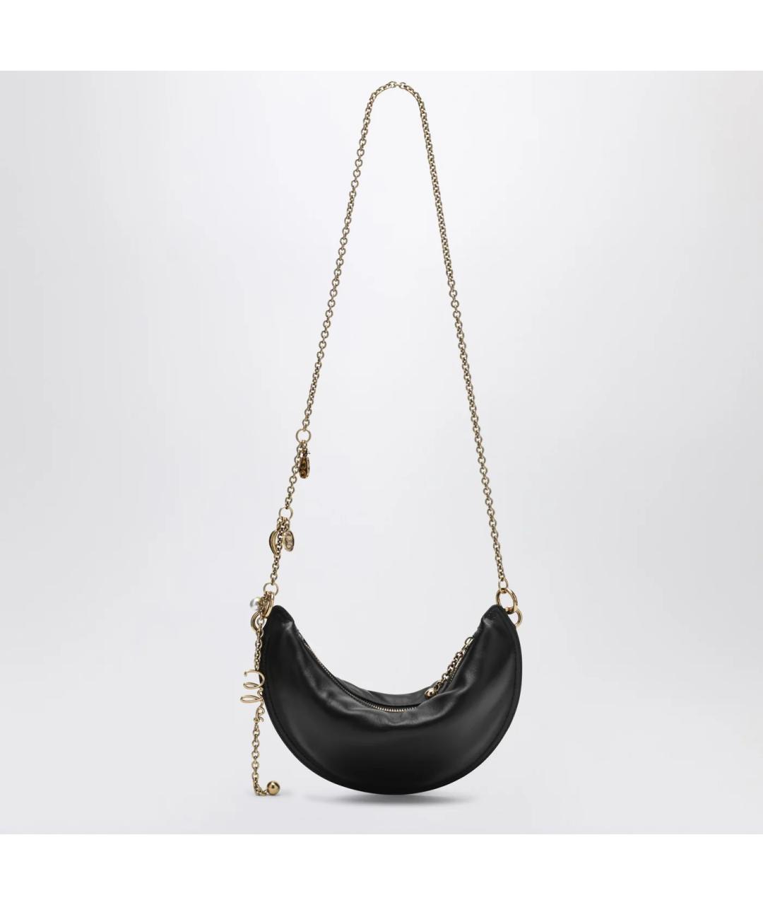 CHLOE Черная кожаная сумка через плечо, фото 2
