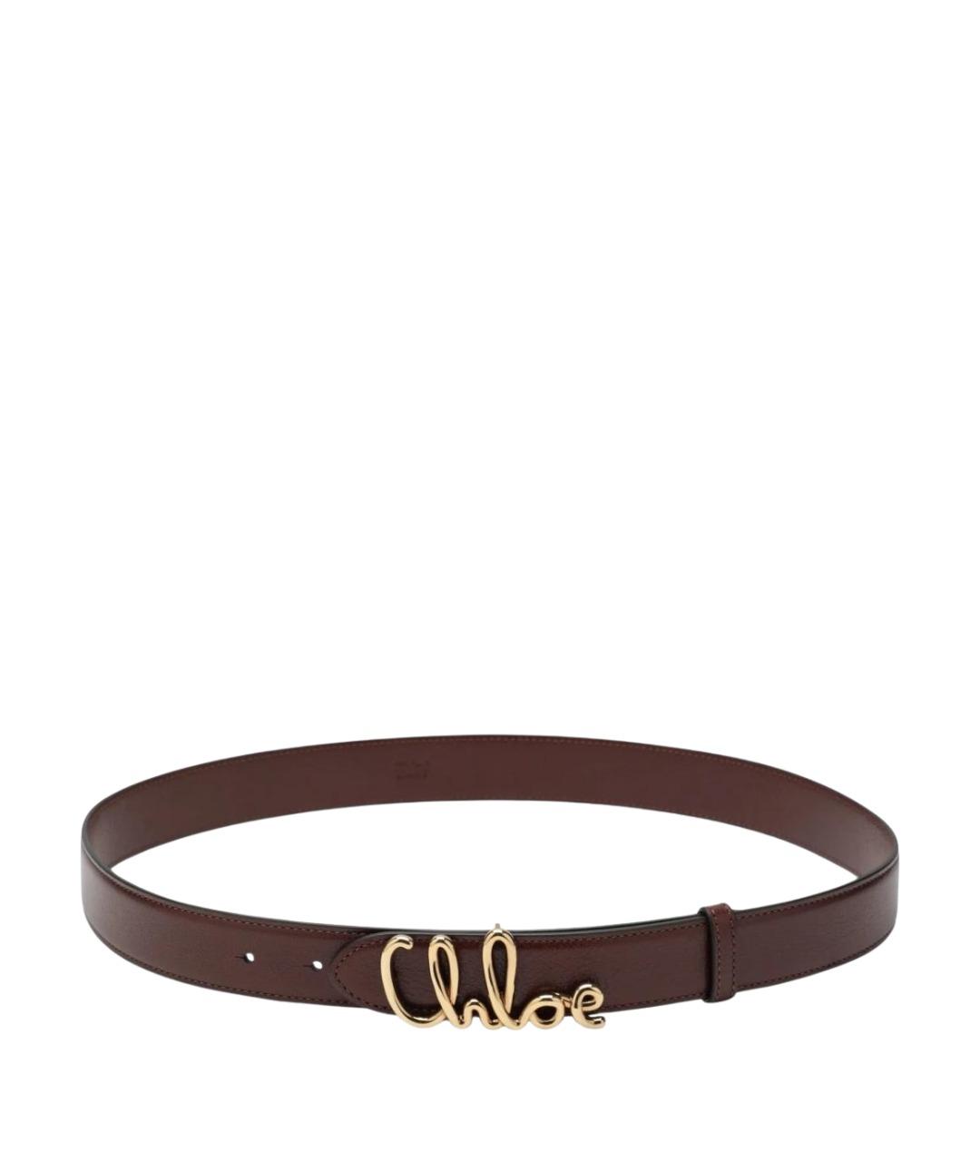 CHLOE Коричневый кожаный ремень, фото 1