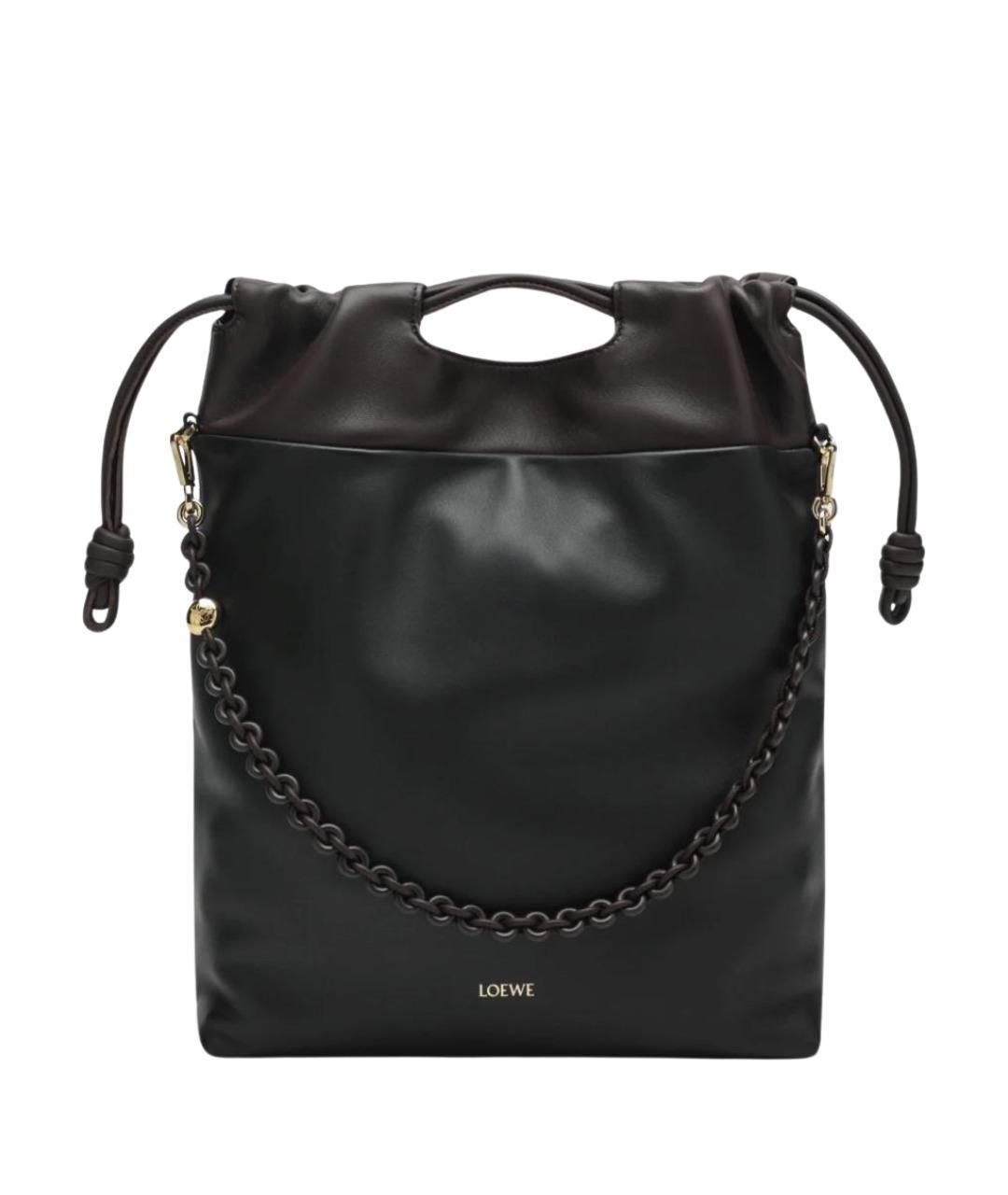 LOEWE Черная кожаная сумка тоут, фото 1