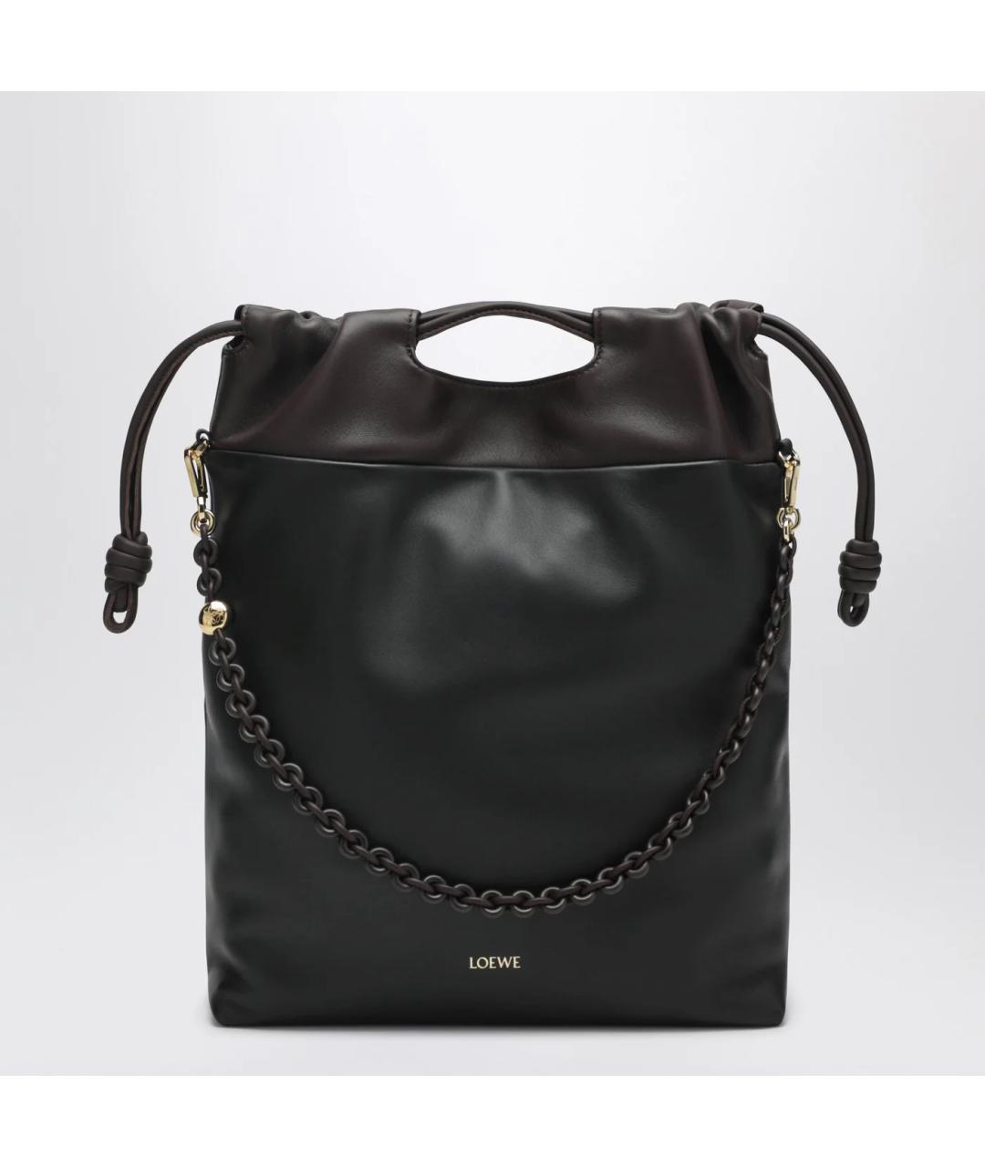 LOEWE Черная кожаная сумка тоут, фото 3