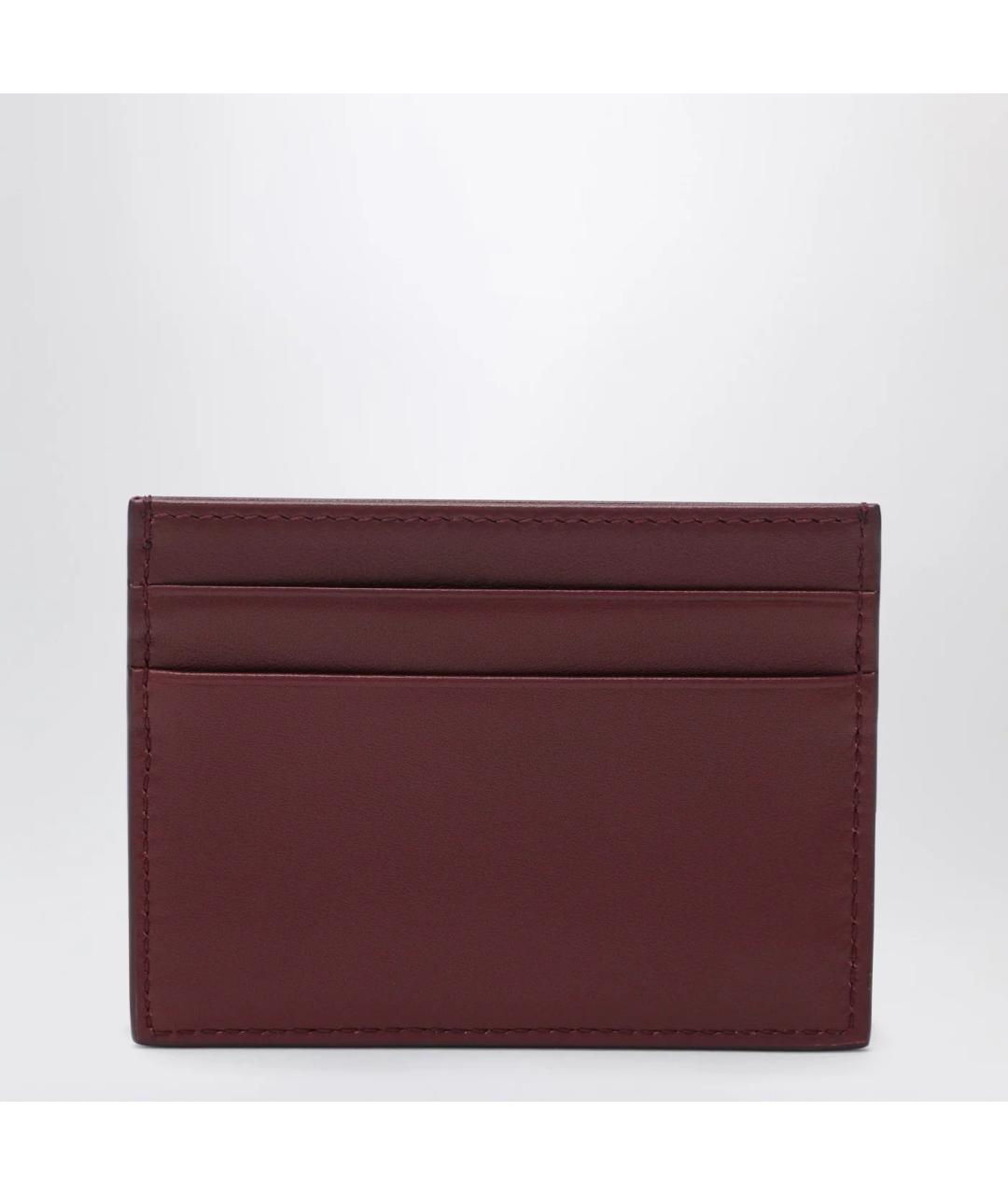DOLCE&GABBANA Бордовый кожаный кардхолдер, фото 2