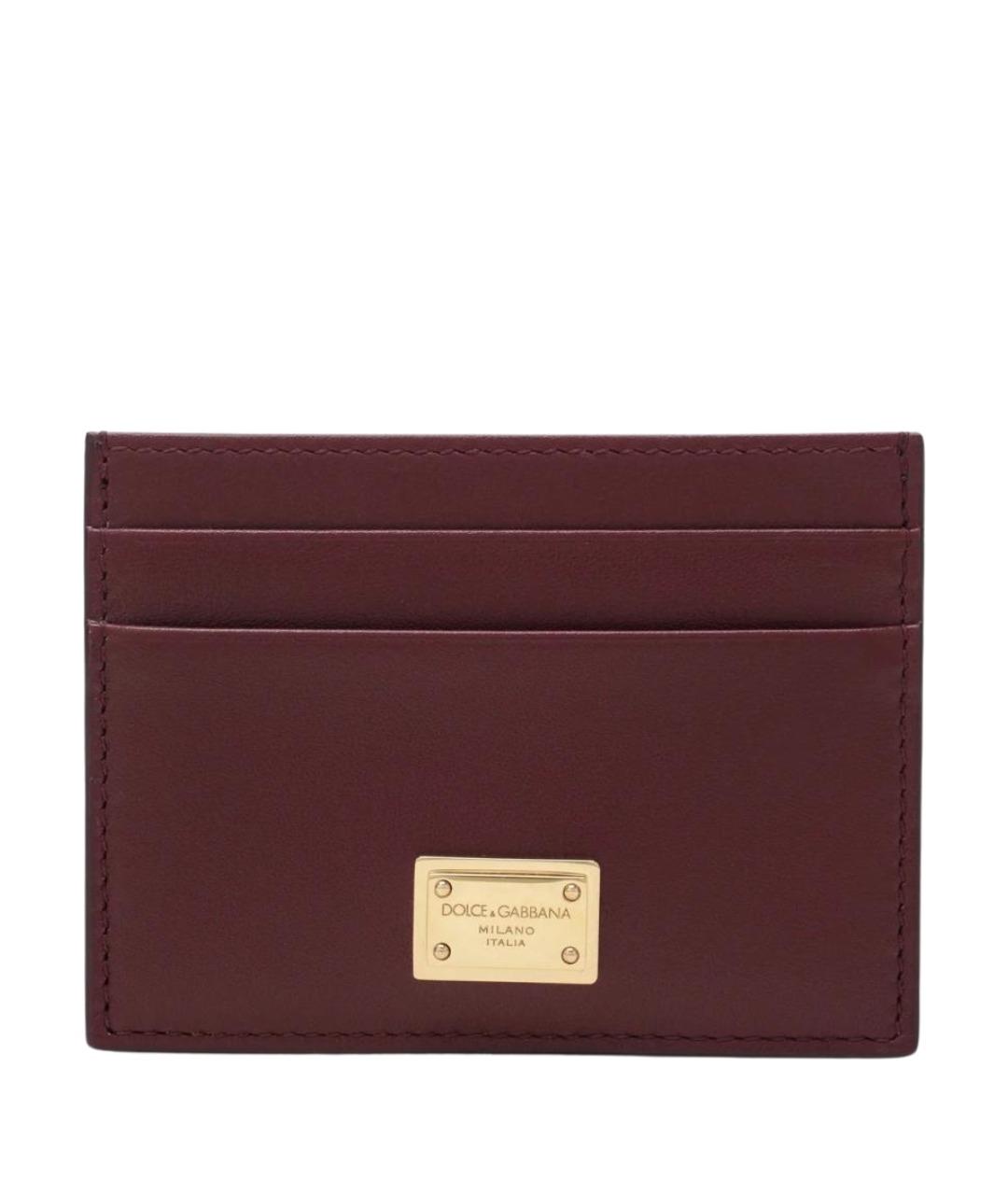 DOLCE&GABBANA Бордовый кожаный кардхолдер, фото 1