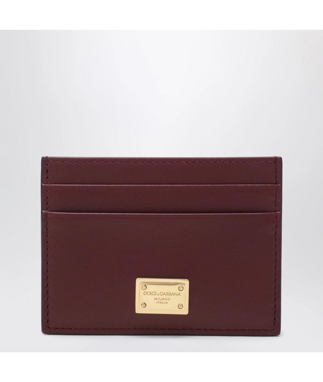 DOLCE&GABBANA Бордовый кожаный кардхолдер, фото 3