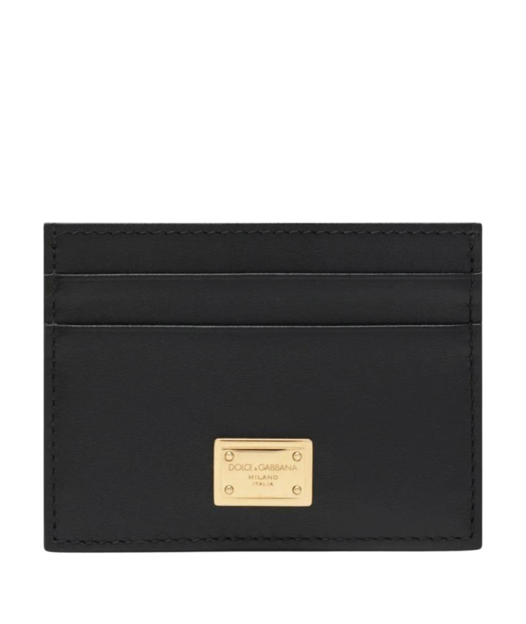 DOLCE&GABBANA Черный кожаный кардхолдер, фото 1