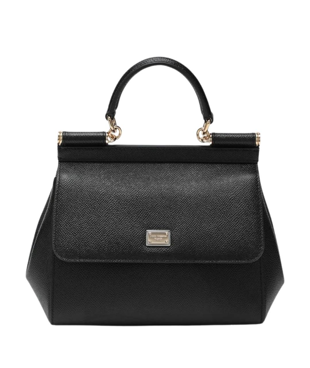 DOLCE&GABBANA Черная кожаная сумка тоут, фото 1