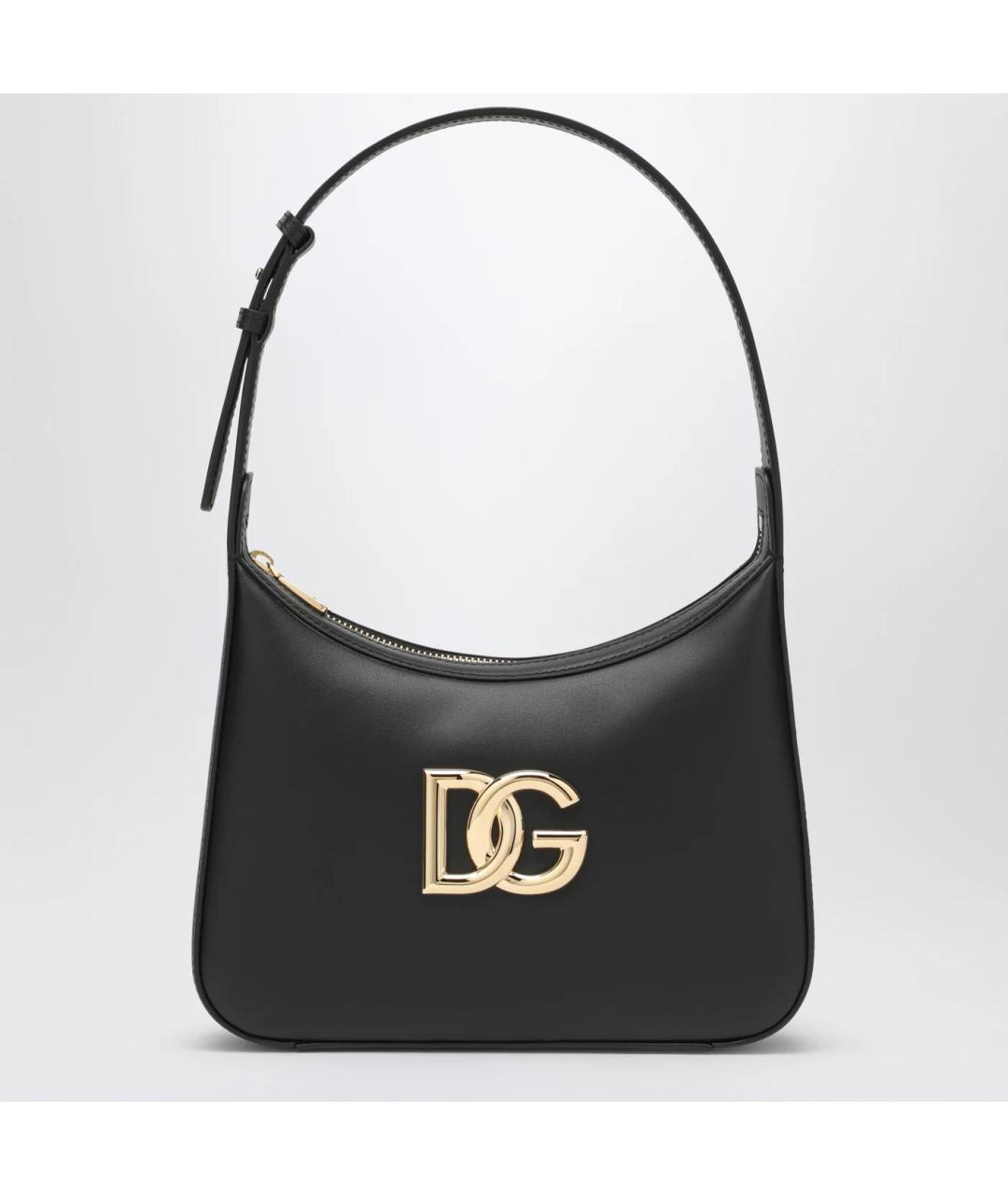 DOLCE&GABBANA Черная кожаная сумка через плечо, фото 3