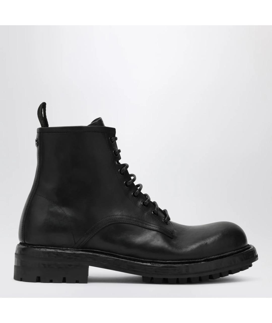 DOLCE&GABBANA Черные кожаные высокие ботинки, фото 3