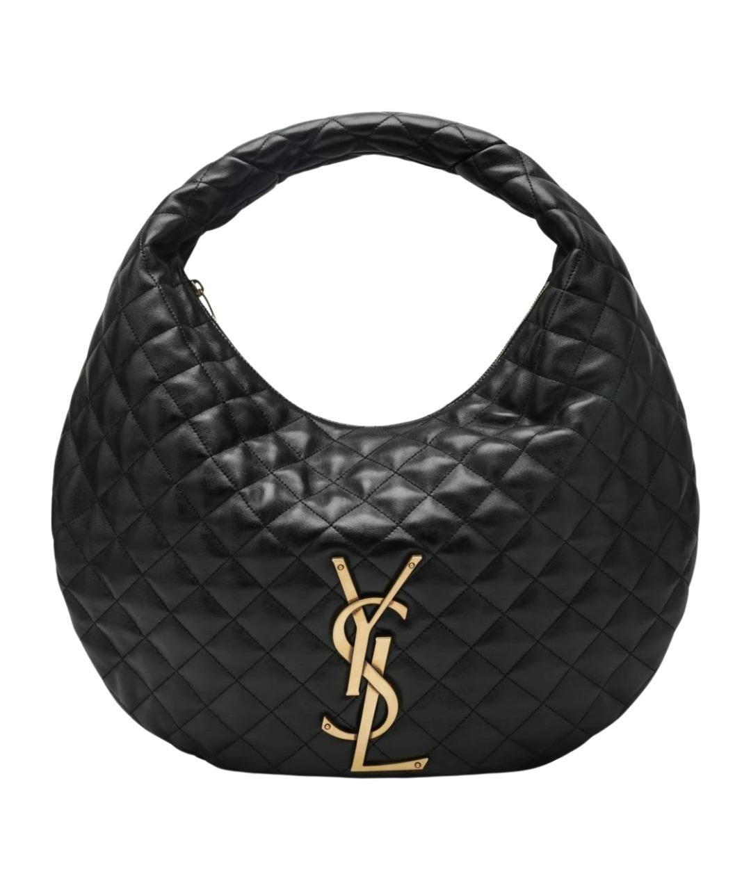 SAINT LAURENT Черная кожаная сумка через плечо, фото 1