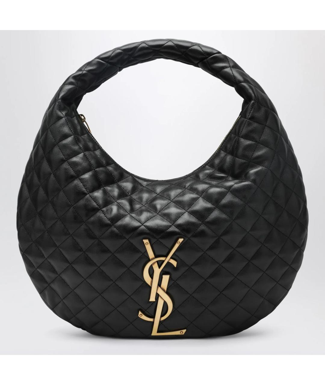 SAINT LAURENT Черная кожаная сумка через плечо, фото 3