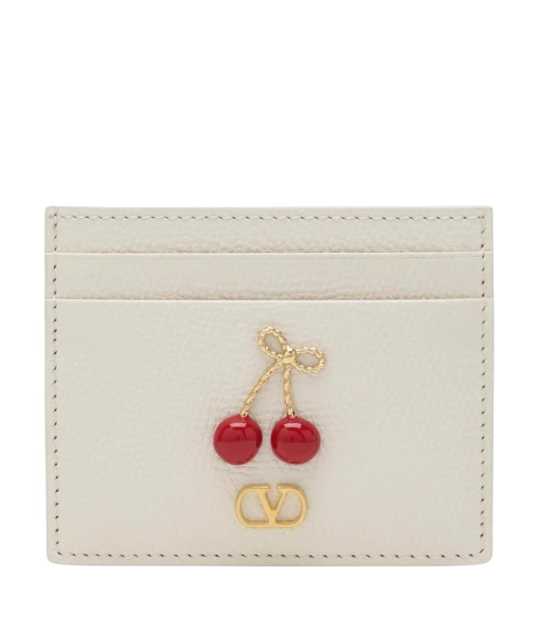 VALENTINO Белый кожаный кардхолдер, фото 1