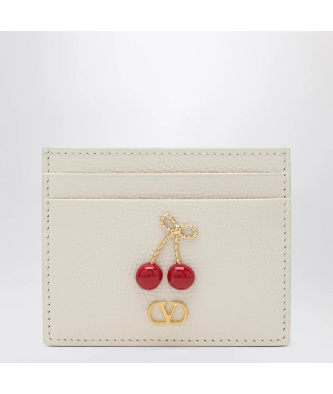 VALENTINO Белый кожаный кардхолдер, фото 3