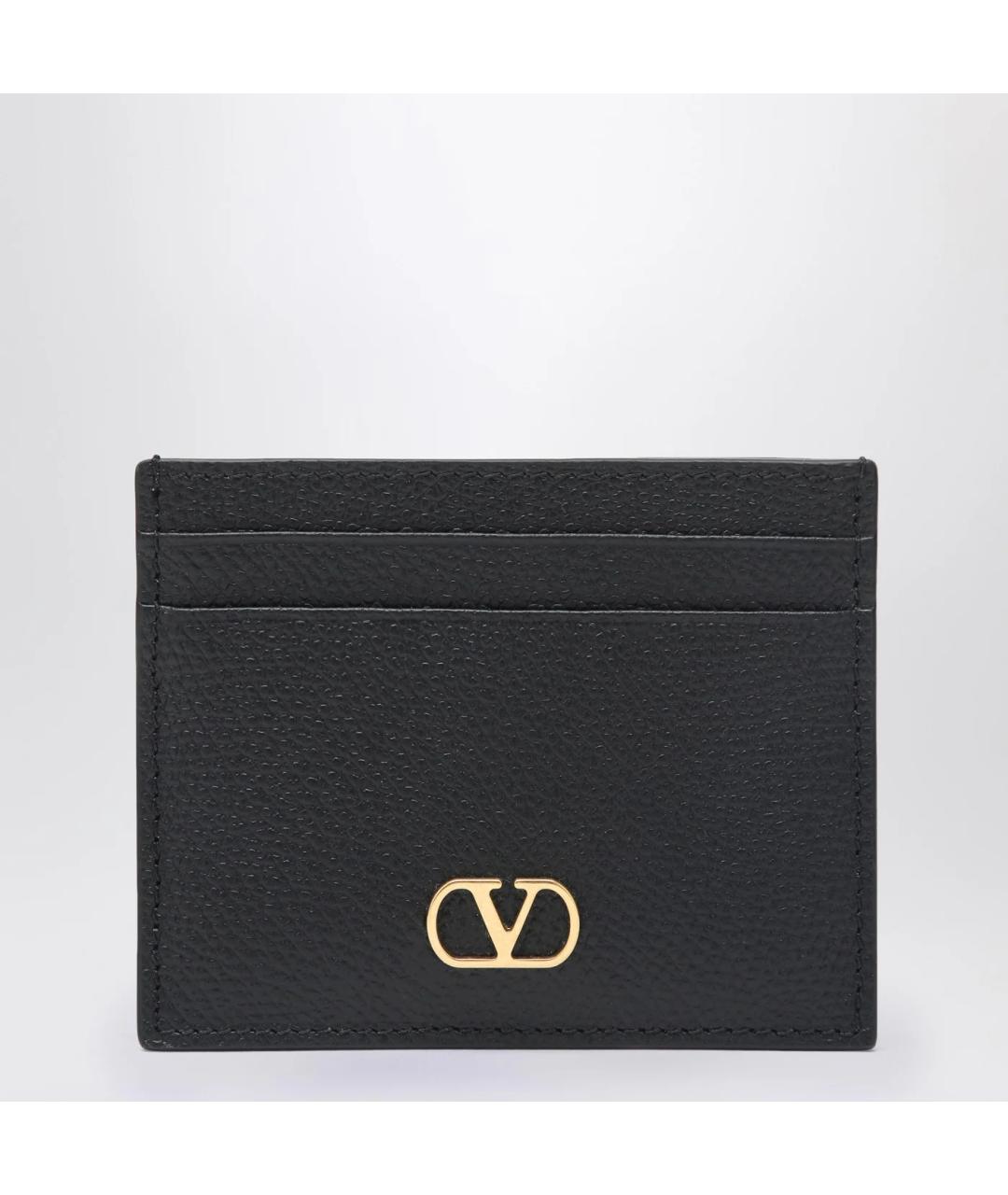 VALENTINO Черный кожаный кардхолдер, фото 3