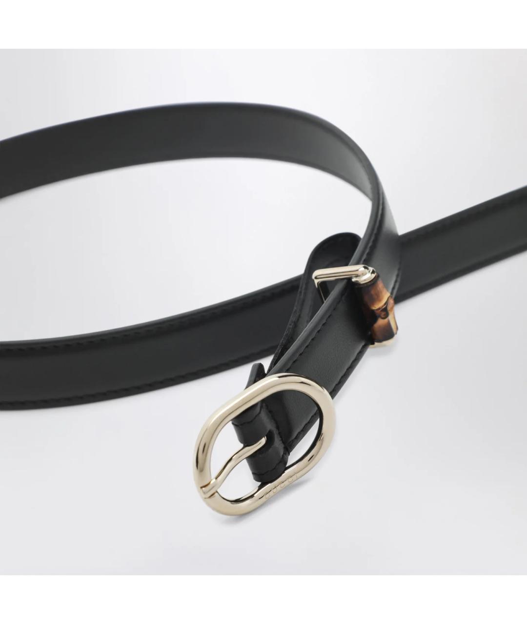 GUCCI Черный кожаный ремень, фото 2