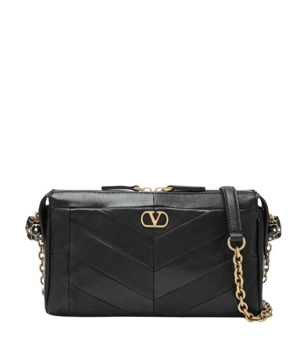 VALENTINO Черная кожаная сумка через плечо, фото 1