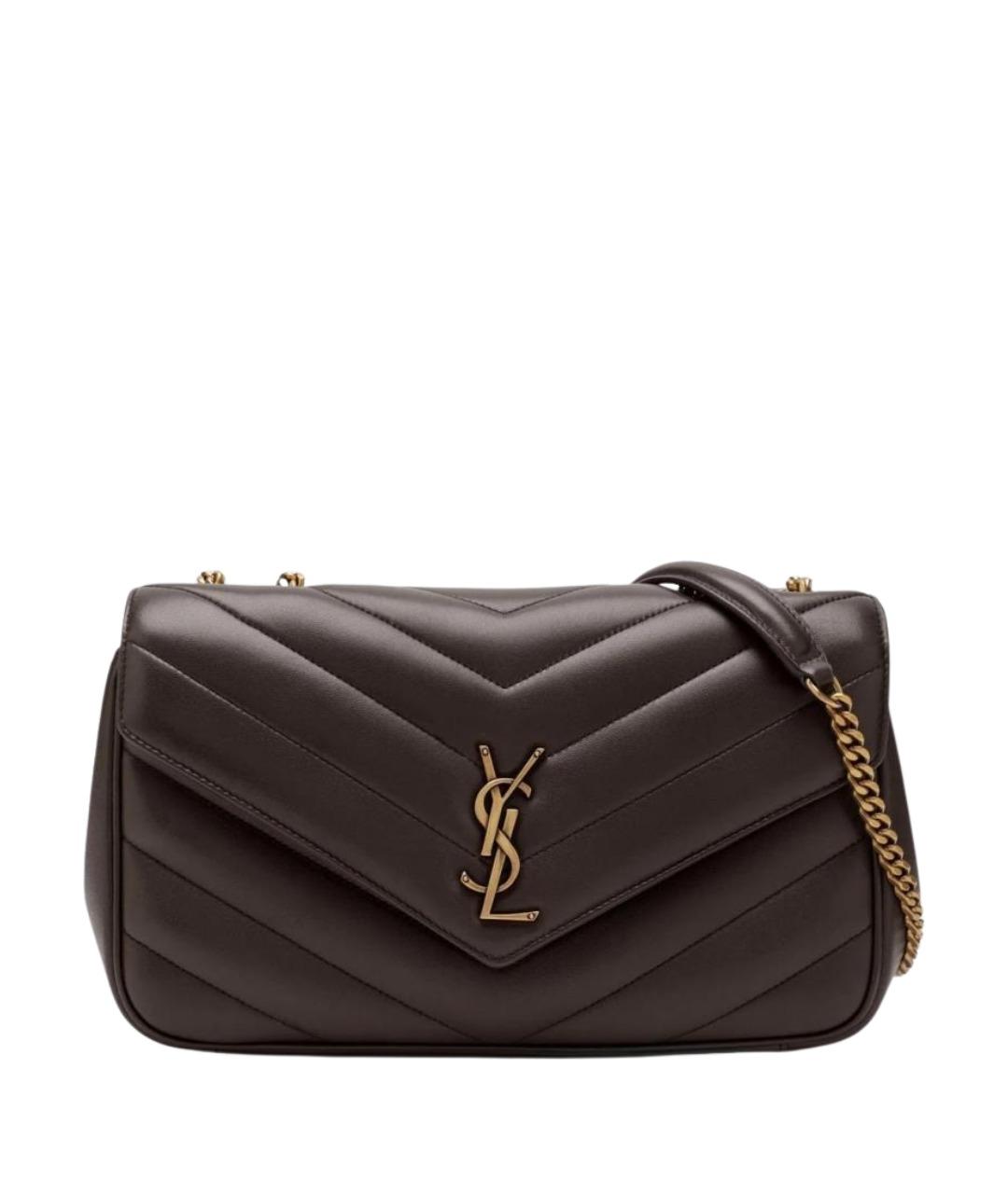 SAINT LAURENT Серая кожаная сумка через плечо, фото 1