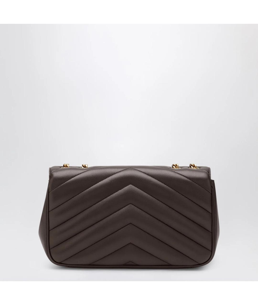 SAINT LAURENT Серая кожаная сумка через плечо, фото 2