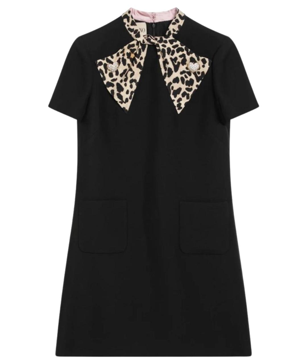 VALENTINO Черное шерстяное коктейльное платье, фото 1