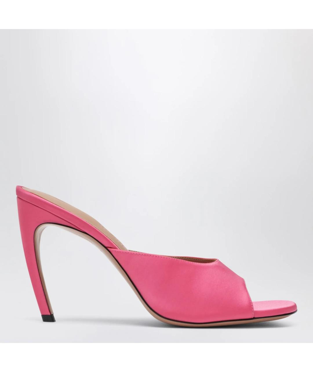 THE ATTICO Розовые текстильные мюли, фото 3