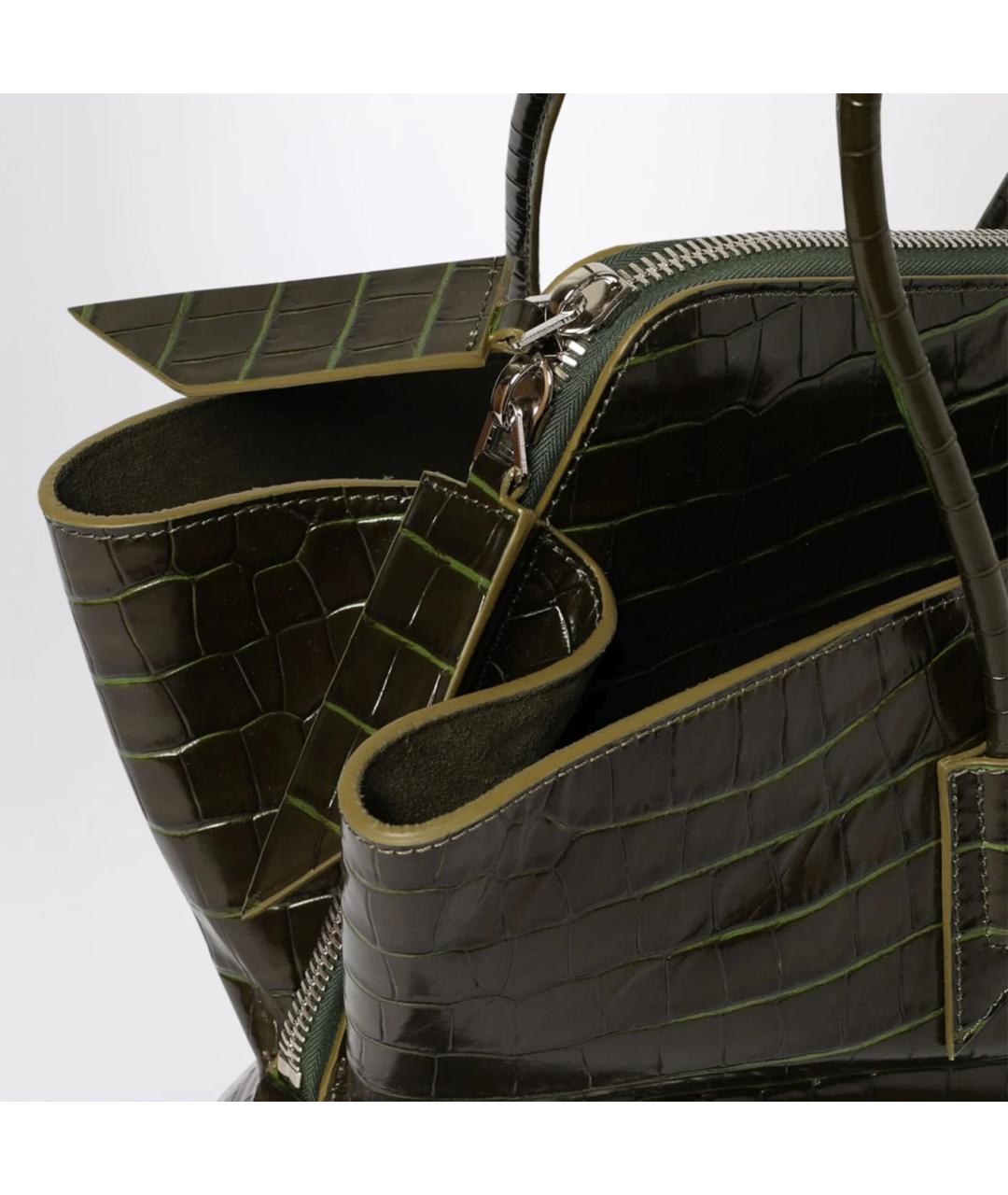 THE ATTICO Зеленая кожаная сумка тоут, фото 2