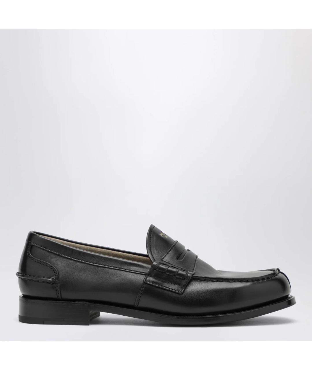 PRADA Черные кожаные лоферы, фото 3