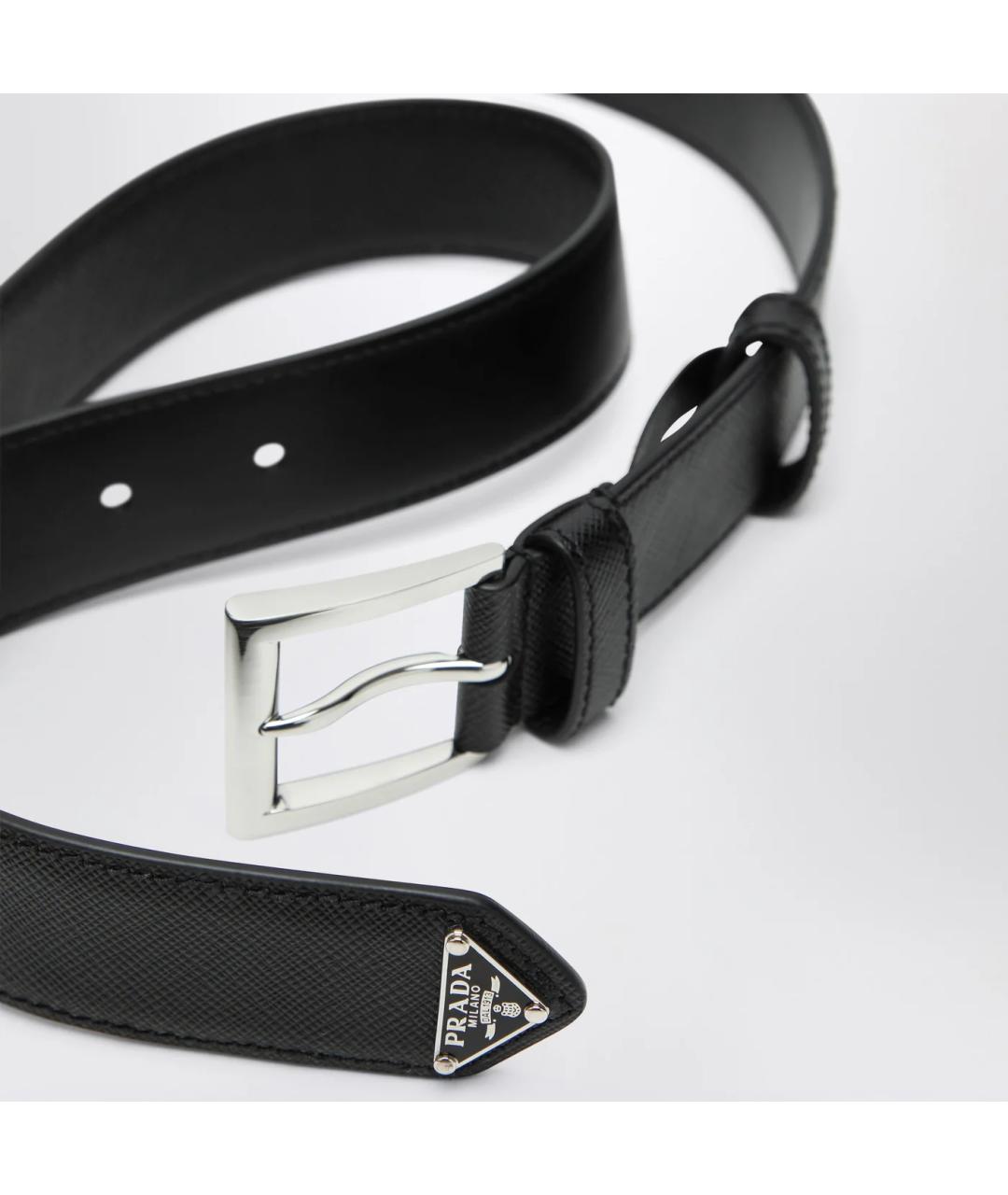 PRADA Черный кожаный ремень, фото 2