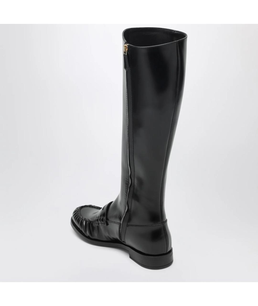 PRADA Черные кожаные сапоги, фото 2