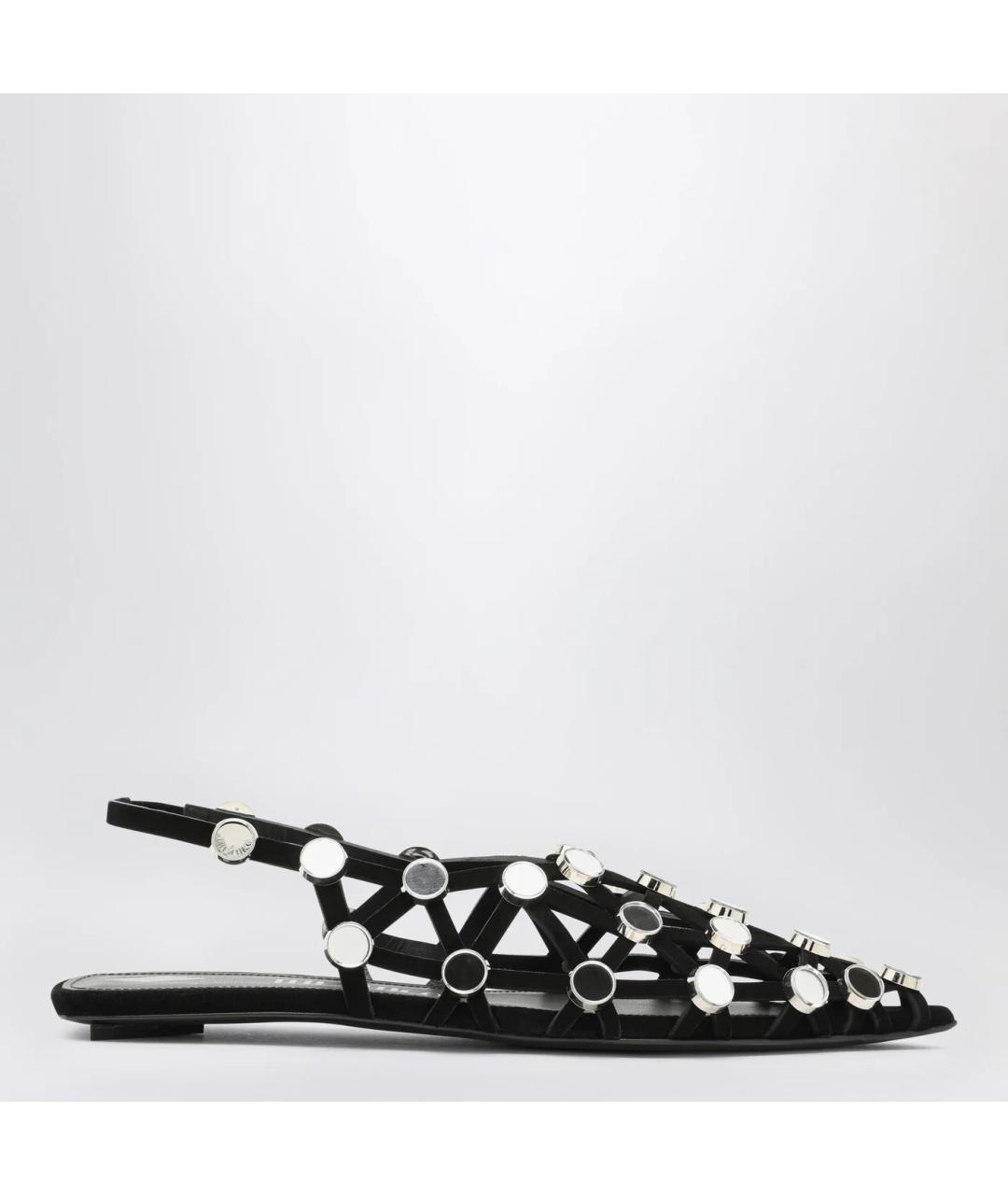 THE ATTICO Черные замшевые балетки, фото 3