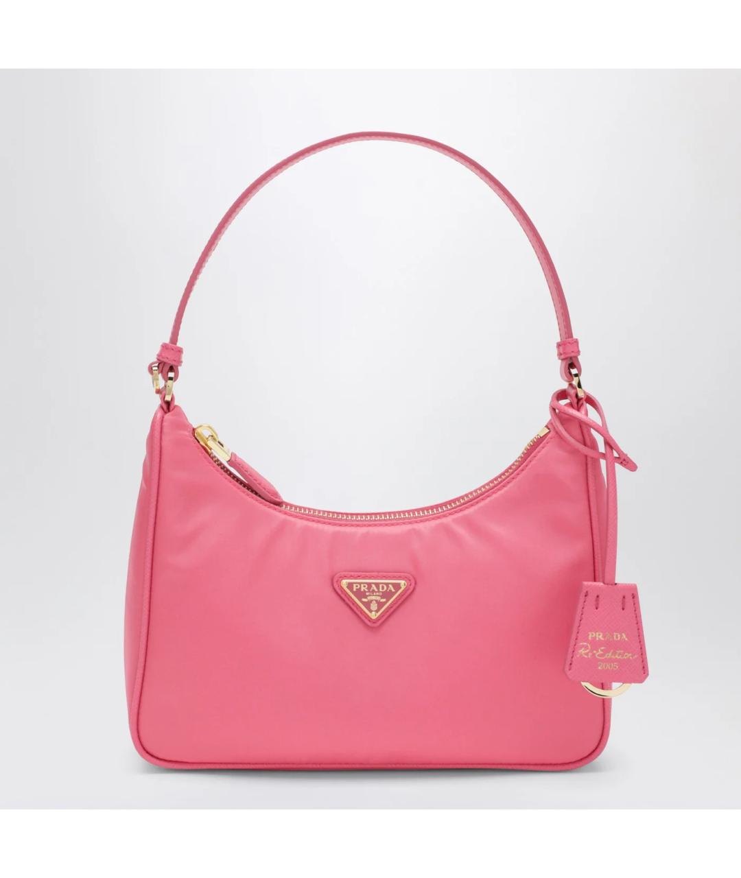 PRADA Розовая тканевая сумка с короткими ручками, фото 3