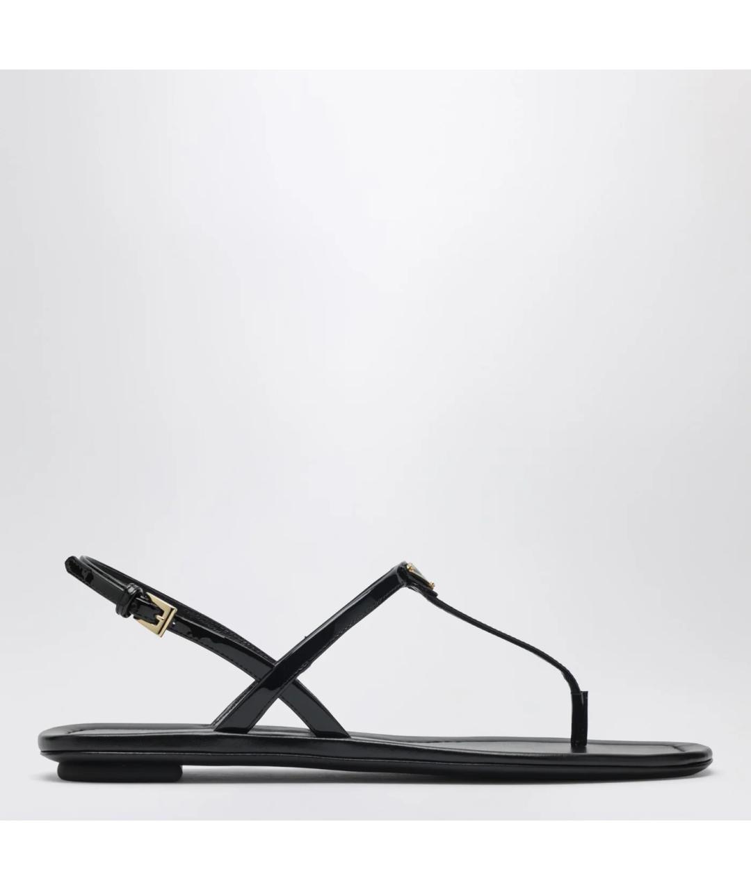 PRADA Черные сандалии из лакированной кожи, фото 3