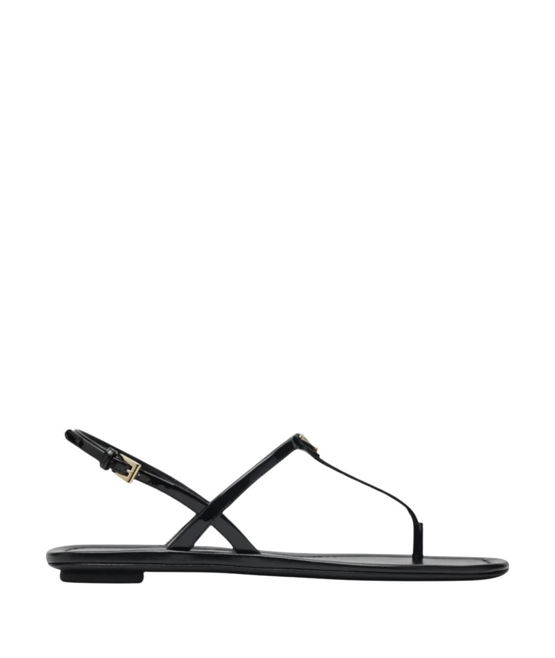 PRADA Черные сандалии из лакированной кожи, фото 1